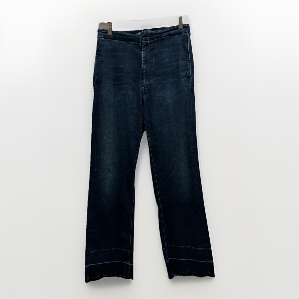 Mother Jeans‎ The Zipper Cinch Greaser Size 28 Dark Blue Squeeze Play Wide-Leg